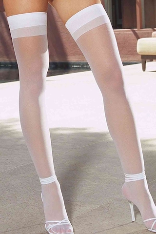 River World Kadınlar İçin Beyaz Renk Dantelsiz Jartiyer Çorabı Beyaz