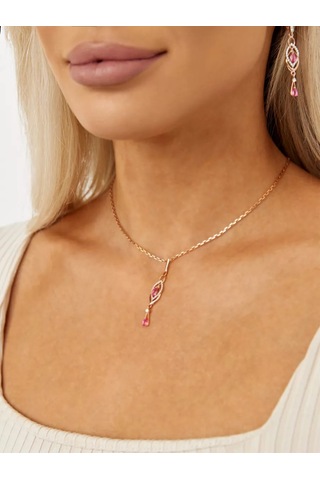 Lair Doğal Pembe Topazlarla Gümüş Kolye 207175466