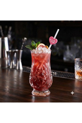 Drink Time Pembe Pipet Süsü 10'lu Çok Renkli