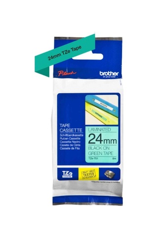 Tonersepeti Brother Tze-751 24mm Siyah Yeşil Etiket Şeridi