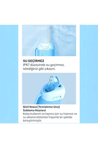 Npo Nicefeel Fc5170 Mini Taşınabilir,şarjlı, Diş Teli/protez Bakım Ve Profesyonel Ağız Duşu-mavi