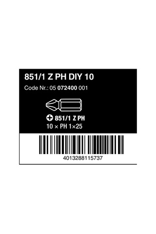 Wera 851/1 Z Yıldız Bits Uç 25mm Ph2 10 Adet 05072401001
