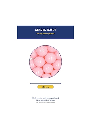 Soft Pembe Havuz Topu 50 Adet Yumuşak Oyun Havuzu Topları, Filede 1+ Yaş