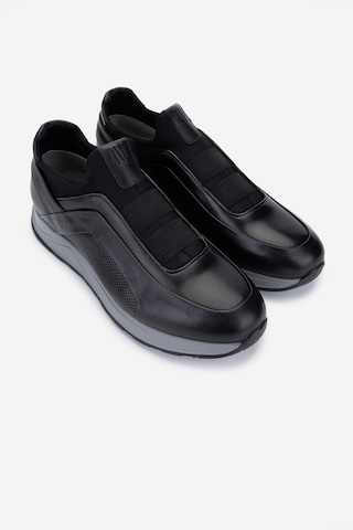 Valmenti Erkek Hakiki Deri Siyah Sneakers & Spor Ayakkabı 383 Val-6094 Erk Ayk Y25 Sıyah Slvr Siyah