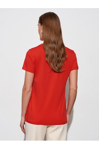 Dilvin 32852 Basic T-shirt-kırmızı