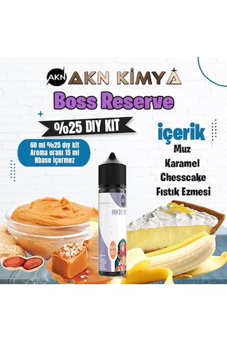 Boss Reserve Cutwood Yoğun Dıy Kit Muz Karamel Kek Gıda Aroması %25 Oranda Aroma İçerir Hazır Değildir 60 Ml
