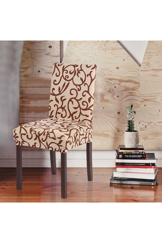 Dofolink Milk Silk Totem Desenli Esnek Sandalye Örtüsü - Ev/hotel/ofis Kullanıma Uygun - Pembe Renk - Kolay Temizlenir Çok Renkli