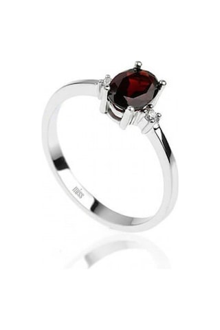 Pırlantalı Oval Garnet Yüzük