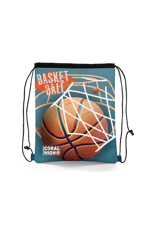Coral High Kids Nefti Turuncu Basketbol Desenli İpli Büzgülü Sırt Çantası 12653 Turuncu