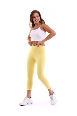 Self Clothing Kadın Sarı Penye Kumaş Tayt Yüksek Bel Slf1290Sarı