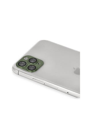 Apple iPhone Uyumlu, 11 Pro Max Pers Alüminyum Kamera Lens - Yeşil Metalik