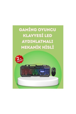 Klavye Ve Mouse Seti Pg8018 Dayanıklı Tuşlar Hızlı Komut - Hs08373690-5588 Renkli
