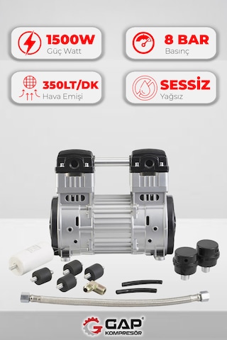 Kompresör Kafası Sessiz Ve Yağsız G1500w