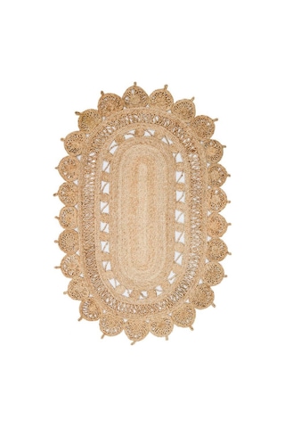 Eko Halı Solo Jüt Ca-109 Natural Oval Dekoratif Jüt Kilim Bej