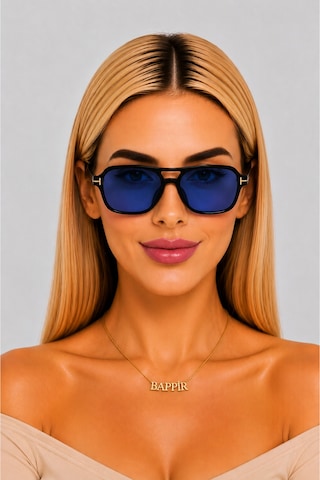 Renkli Cam Uv Korumalı Kadın Güneş Gözlüğü Mavi Çok Renkli