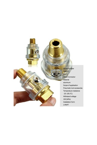 Mufunye 3 Parça Mini Yağlayıcı, Pnömatik Aksesuarlar, Pnömatik Yağlayıcı, Hat Yağlayıcı, Pnömatik Makine Yağlayıcı, 1/4 İnç Pnömatik Alet İçin Hat İçi Yağlayıcı İçin Mini