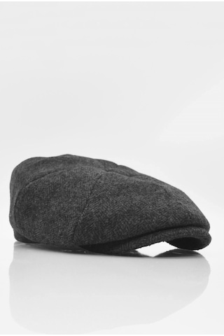 Külah Balıksırtı Desen Peaky Blinders Erkek Kasket Şapka Fötr Bere Yün-Gri-Standart