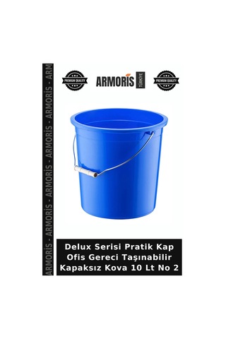 Delux Serisi Pratik Kap Ofis Gereci Taşınabilir Kapaksız Kova 10 Lt No 2 Çok Renkli