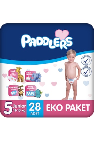 Bebek Bezi 5 Numara Junior (11-18 Kg) 28 Adet – Eko Paket, 12 Saat Kuruluk