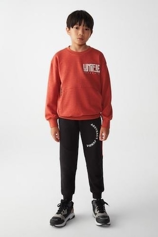 Erkek Çocuk Beli Paçası Lastikli Yanlardan Fermuarlı Warm Eşofman Altı-13405-siyah Siyah