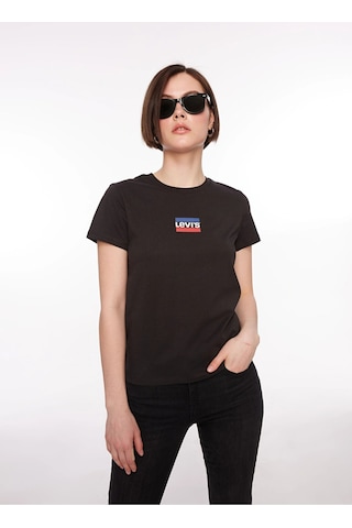 Levi's Levis Bisiklet Yaka Baskılı Siyah Kadın T-shirt A2086-0258