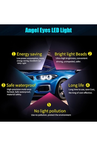 Springsun 10w Beyaz Led Melek Gözü Araç Lambası - E39/e53/e60/e61 Uyumlu, Yüksek Parlaklık, Isı Dağıtımı, Su Geçirmez