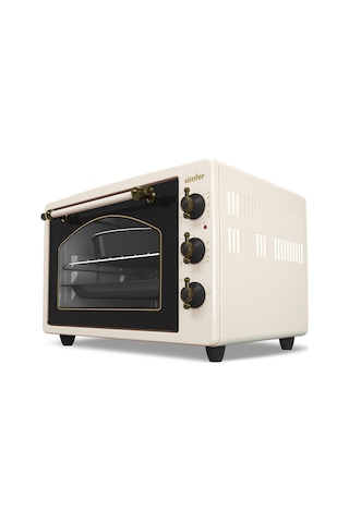 Simfer 3495 Retro Bej 34 LT Statik Mini / Midi Fırın - 4 Fonksiyon, Programlanabilir Pişirme & Isı Kontrol