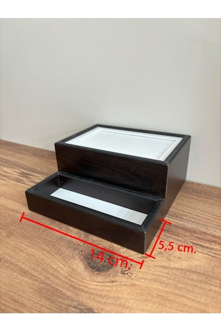 Mimoza Baharatlık Bölmeli Ahşap Masaüstü Peçetelik 12 Adet Restaurant Dispenser Venge Baharatlıklar Hariç