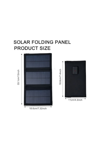 Xuweiwei Weıhaoxı Siyah 3 Katlı Katlanabilir Güneş Paneli Taşınabilir Kamp Aksesuarı Usb Girişli Solar Panel Karavan Kampçılık Piknik İçin