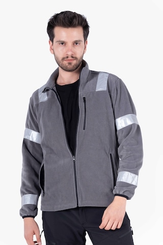 Omuz Ve Kol Reflektörlü Polar Gri