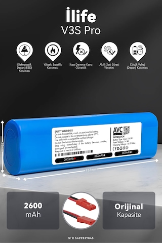 İlife V3s Pro 2600mah Robot Süpürge Bataryası K.k