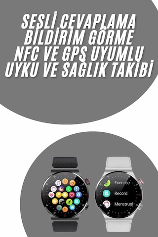Akıllı Saat Adımsayar Nabız Ölçer Titreşim Özellikli Çağrı Cevapl