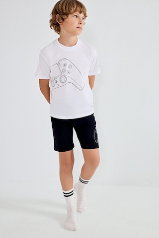 Defacto Playstatıon Lisanslı Regular Fıt 2li Beyaz Pijama Takımı Erkek Çocuk H8202a826hswt34 Beyaz-wt34
