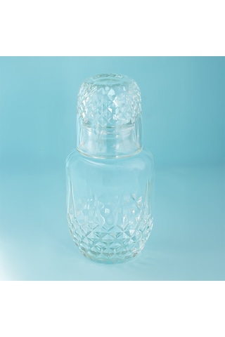 Porsima 003 Başucu Sürahisi Bardaklı Sürahi 550+150 Ml Sürahi Seti Cam Sürahi