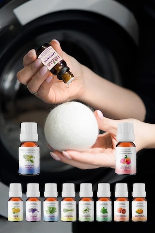 3 Lü Yün Kurutma Topu Doğal Çamaşır Yumuşatıcı - Keçe Kurutma Makinası Topları - Kırışık Önleyici, Tüy Toplayıcı Ve Lavanta Yağ Hediye