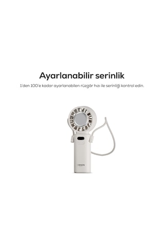Xenon Smart Peltier Buz Soğutmalı El Vantilatörü 100 Kademe, 3600mah, 8300 Rpm, Usb-c, Askılı