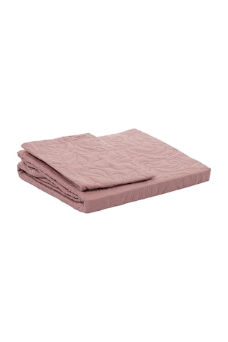 Taç Gala Kendinden Desenli%100 Polyester Yatak Örtüsü Seti, Pembe, Tek Kişilik Çok Renkli