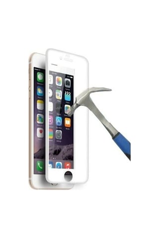 Apple Uyumlu iPhone 6 Ve 6s Tam Kaplayan Kırılmaz Cam Beyaz