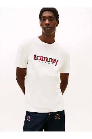 Tommy Hilfiger Tjm Normal Kesim Aplikeli Grafik Baskılı Erkek Beyaz T-shirt Dm0dm22719ybh Beyaz