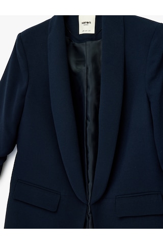 Koton Şal Yaka 3/4 Kollu Uzun Blazer Ceket Lacivert 6sak50004uw Lacivert