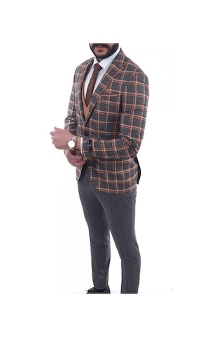 Jan Carlucci Kombinli Slimfit Drop 6 Takım Elbise (477094577) Koyu Gri