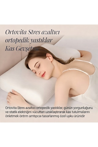 Yeni Nesil Visco Ortopedik Ergonomik Rahat, Stres Azaltıcı Ve Sağlıklı Uyku İçin Yastık Beyaz