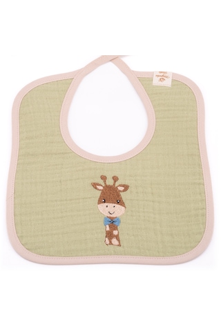 Magnolia Textile Zürafa Figürlü Müslin Bebek Önlüğü Açık Yeşil