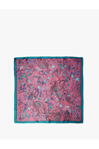 Koton Saten Kumaş Çiçekli Kare Fular Bandana Lila 7wak50080aa