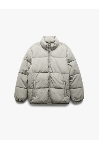 Koton Dik Yaka Cep Detaylı Fermuarlı İçi Polarlı Kışlık Mont Taş 6wam20090hw Taş