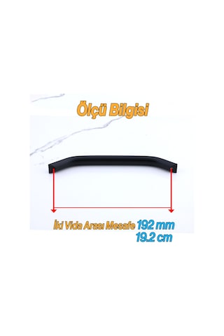 Şahin Siyah Metal Kulp 192 Mm - 19.2 Cm Mobilya Çekmece Mutfak Dolabı Dolap Kulpları Kulbu Kulpu Siyah