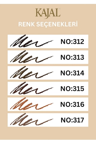 Kajal Kapağı Fırçalı Kahverengi Kaş Kalemi 313 Dark Brown
