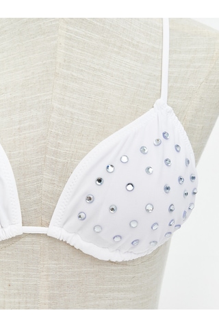 Lcw Dream Ekru Parlak Taşlı Kadın Bikini Üst