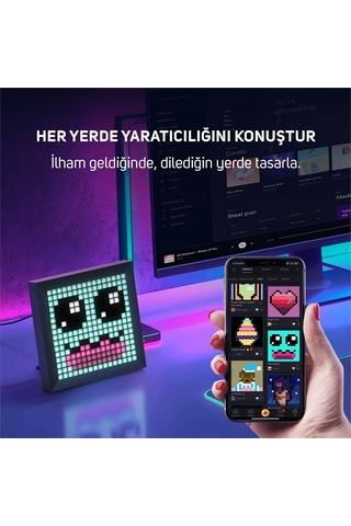 Divoom Timebox Evo Bluetooth Hoparlör + Pixoo Pixel Led Ekran Seti