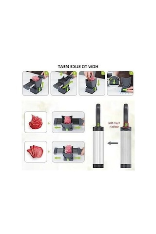 Trendooze Manuel Ayarlı Gaojunshop01 Gri Paslanmaz Çelik Doğrayıcı Mutfak Aleti Pratik Et Sebze Emme Başlıklı Gri